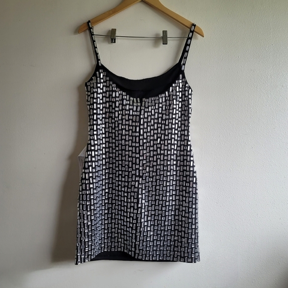 Mac Duggal, Beaded Tank Mini Dress, Black and Silver, Size 4, NWOT - Picture 8 of 12